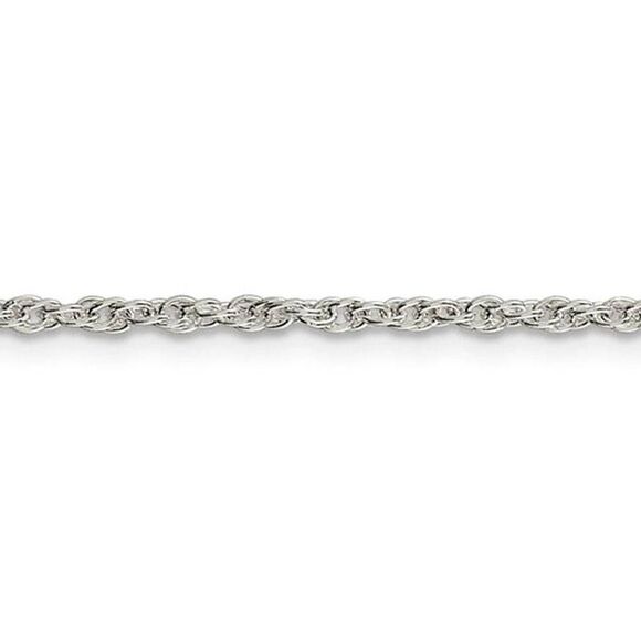 2mm, Sterling Silver Solid Loose Rope Chain Necklace, 26 Inch - Picture 4 of 8